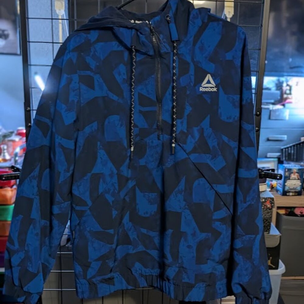 GT1 REEBOX Men's Half-Zip Woven Anorak Hoodie
